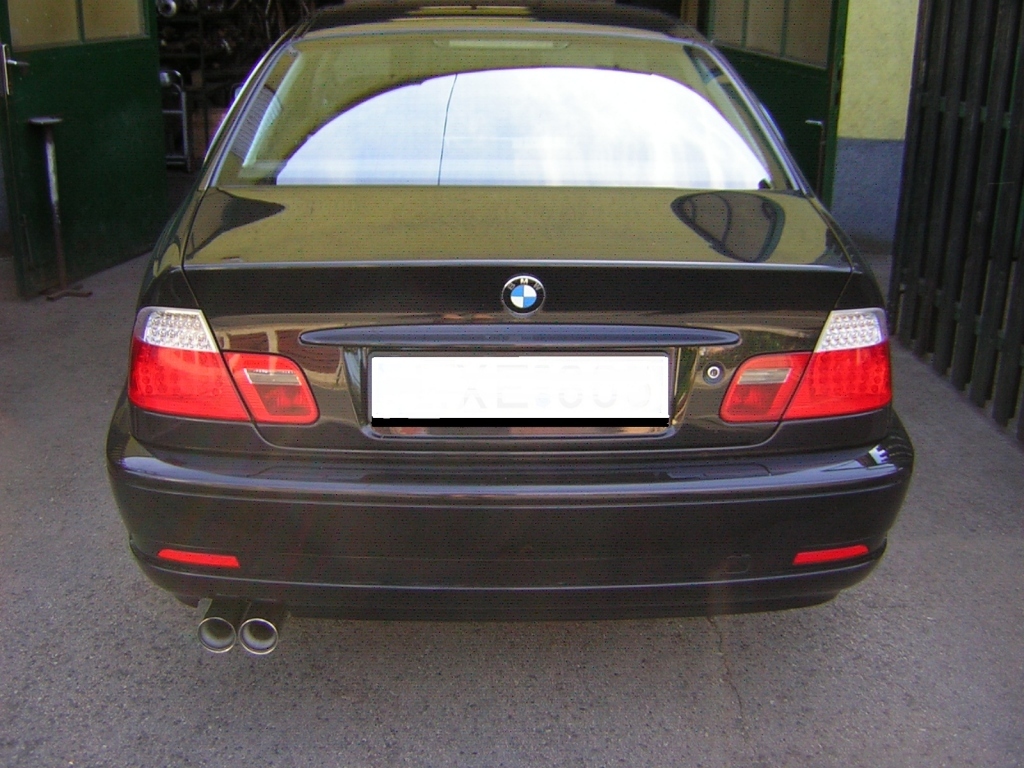 BMW E46 hátsó sport kipufogó dob rozsdamentes véggel