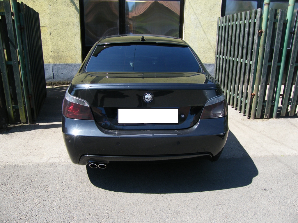 BMW E60 3.0 turbo diesel sportkipufogó hátsódob dupla kerek rozsdamentes díszvéggel