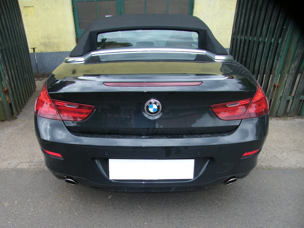 BMW F12 640i twin turbo hátsó sportkipufogó hátsó dobok rozsdamentes kerek díszvéggel